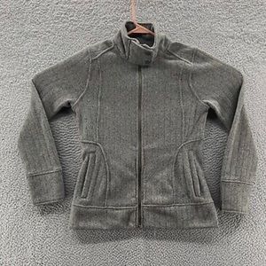REI Jacket Womens Gray Knit Zip-Up Pockets Collar - size XS